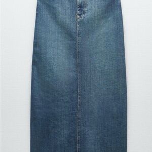 Zara Blue Denim Maxi Skirt